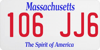 MA license plate 106JJ6