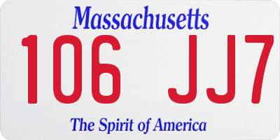MA license plate 106JJ7