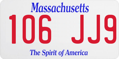MA license plate 106JJ9