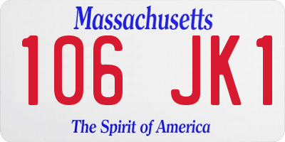 MA license plate 106JK1