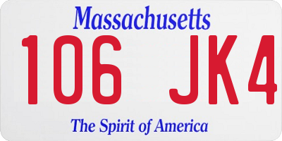 MA license plate 106JK4