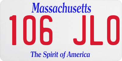 MA license plate 106JL0