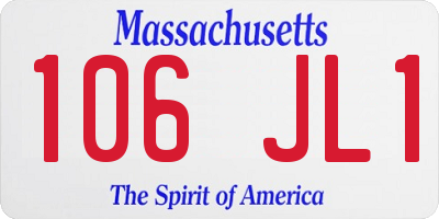 MA license plate 106JL1