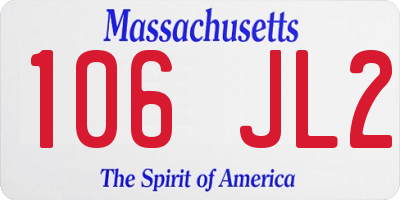 MA license plate 106JL2