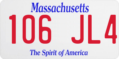 MA license plate 106JL4