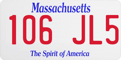 MA license plate 106JL5