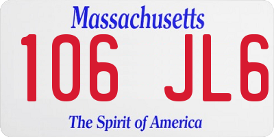 MA license plate 106JL6