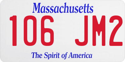 MA license plate 106JM2