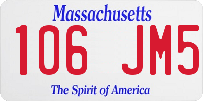 MA license plate 106JM5