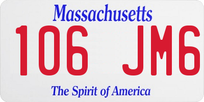MA license plate 106JM6
