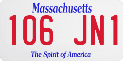 MA license plate 106JN1