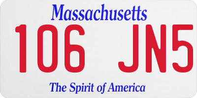 MA license plate 106JN5