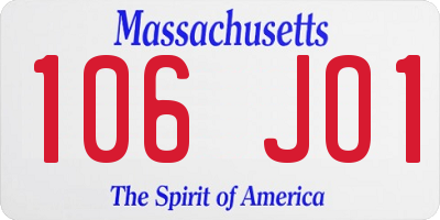 MA license plate 106JO1