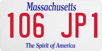 MA license plate 106JP1