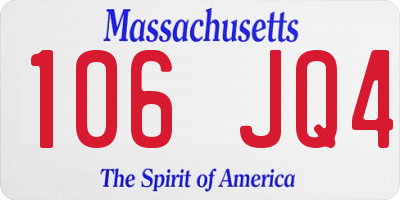 MA license plate 106JQ4