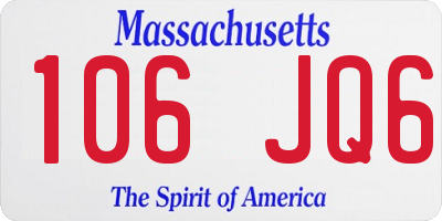 MA license plate 106JQ6