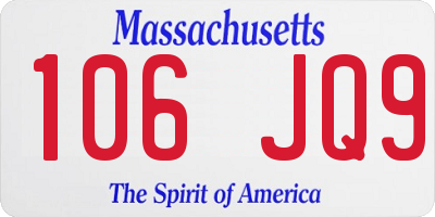 MA license plate 106JQ9