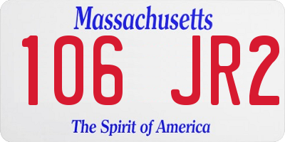 MA license plate 106JR2