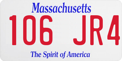 MA license plate 106JR4