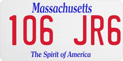 MA license plate 106JR6
