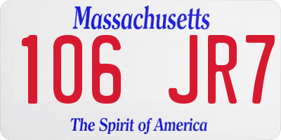 MA license plate 106JR7