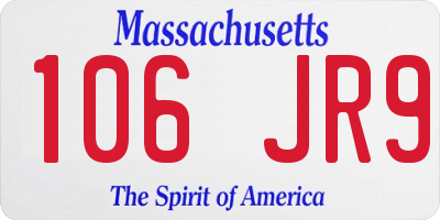 MA license plate 106JR9