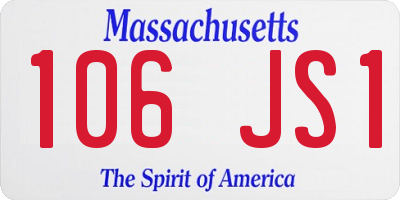 MA license plate 106JS1