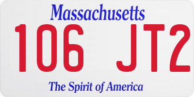 MA license plate 106JT2