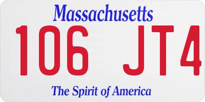 MA license plate 106JT4