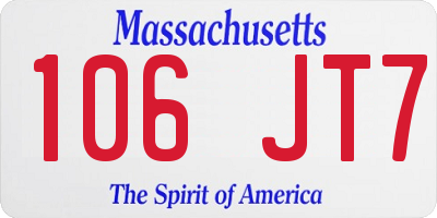 MA license plate 106JT7