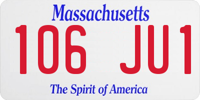 MA license plate 106JU1