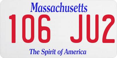 MA license plate 106JU2