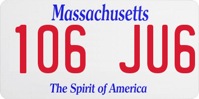 MA license plate 106JU6