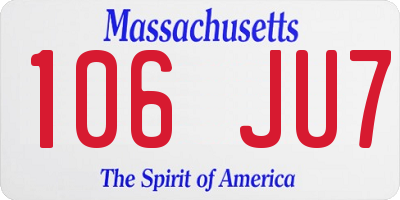 MA license plate 106JU7