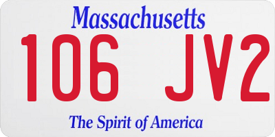 MA license plate 106JV2