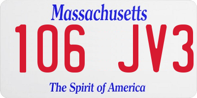 MA license plate 106JV3