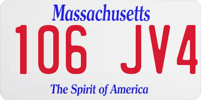 MA license plate 106JV4