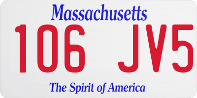 MA license plate 106JV5