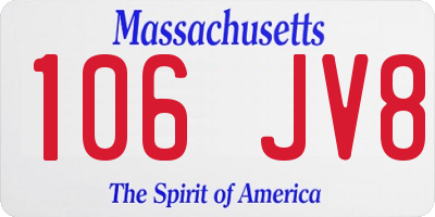 MA license plate 106JV8