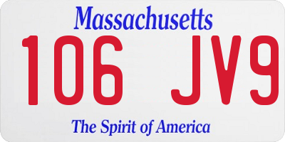 MA license plate 106JV9