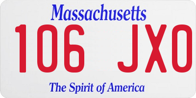MA license plate 106JX0