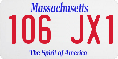 MA license plate 106JX1