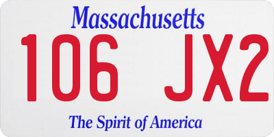 MA license plate 106JX2