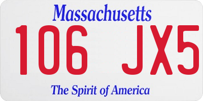 MA license plate 106JX5