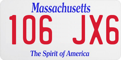 MA license plate 106JX6