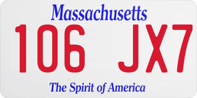 MA license plate 106JX7