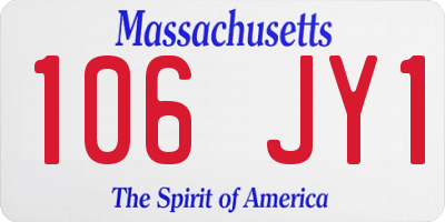MA license plate 106JY1