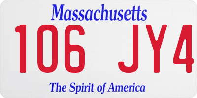 MA license plate 106JY4
