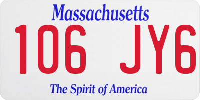MA license plate 106JY6