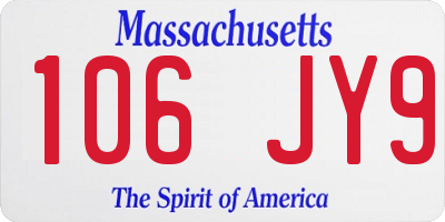 MA license plate 106JY9
